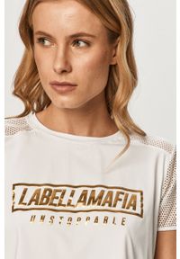 LABELLAMAFIA - LaBellaMafia - T-shirt. Okazja: na co dzień. Kolor: biały. Materiał: dzianina. Wzór: nadruk. Styl: casual #3