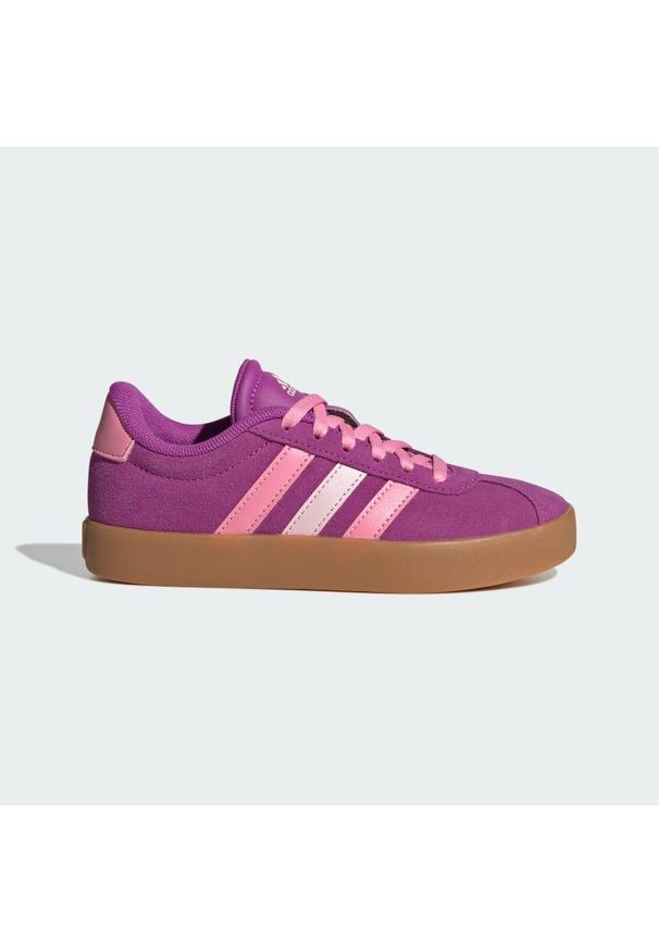 Adidas - Buty VL Court 3.0 Kids. Kolor: różowy. Materiał: zamsz, materiał