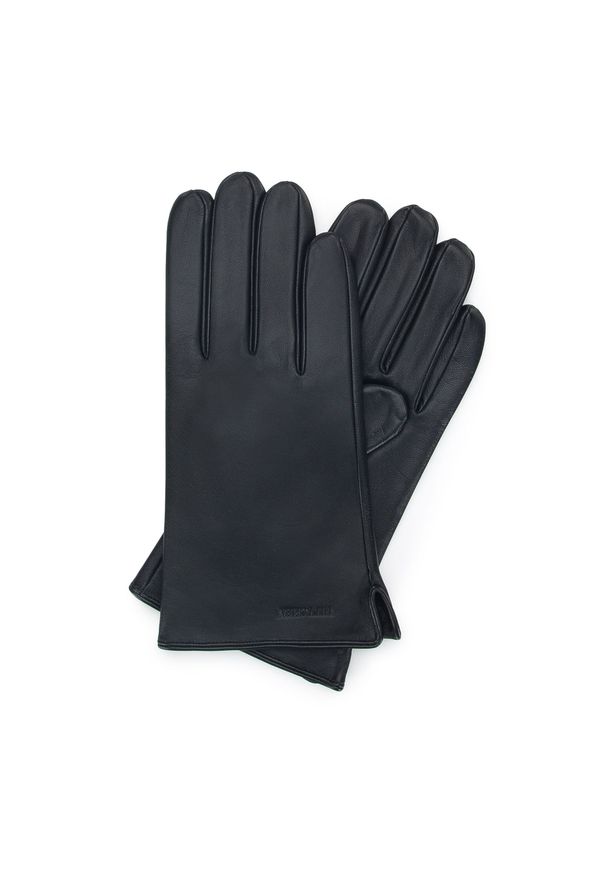 Wittchen - Męskie rękawiczki skórzane klasyczne czarne. Kolor: czarny. Materiał: skóra. Sezon: jesień, zima. Styl: klasyczny