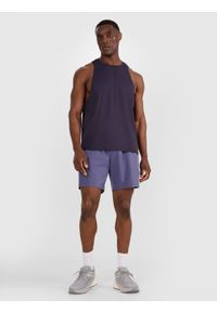 4f - 4F Tank top treningowy szybkoschnący męski - granatowy XL. Kolor: niebieski. Materiał: materiał, syntetyk, dzianina, włókno, elastan. Wzór: ze splotem. Sport: fitness #2