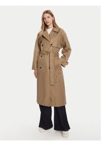 Calvin Klein Trencz LV044C501G Brązowy Regular Fit. Kolor: brązowy. Materiał: syntetyk, bawełna #1