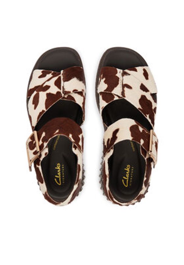 Clarks Sandały Evamar Wish 26185891 Brązowy. Kolor: brązowy. Materiał: skóra