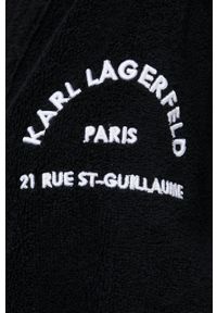 Karl Lagerfeld Szlafrok kolor czarny. Kolor: czarny. Materiał: włókno, tkanina