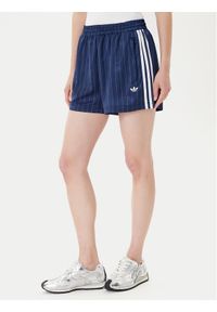 Adidas - adidas Szorty sportowe Pin-stripe Satin KD2285 Granatowy Loose Fit. Kolor: niebieski. Materiał: syntetyk