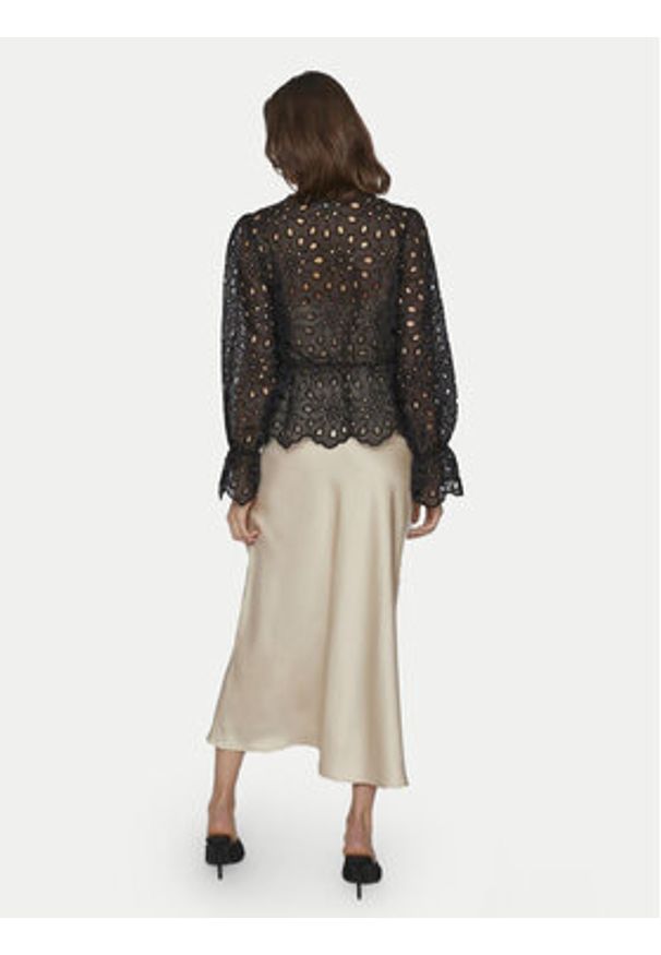 Vila Spódnica midi Elliette 14084182 Beżowy Regular Fit. Kolor: beżowy. Materiał: syntetyk