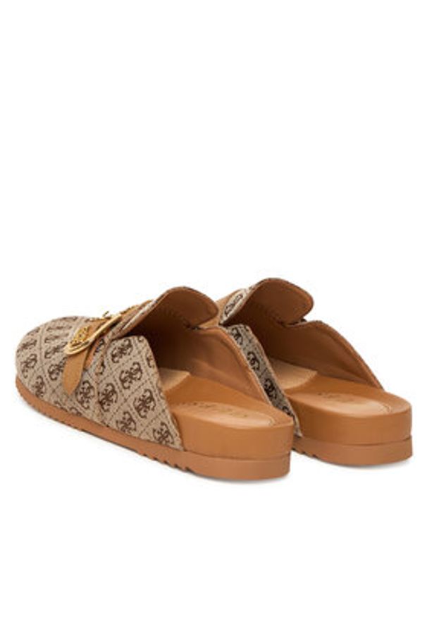 Guess Klapki FLPGAL FAL06 Beżowy. Kolor: beżowy. Materiał: materiał