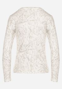 Born2be - Biała Bluzka Typu Longsleeve z Geometrycznym Wzorem Unila. Okazja: na spotkanie biznesowe, do pracy, na co dzień. Kolor: biały. Materiał: jeans. Długość rękawa: długi rękaw. Wzór: geometria. Styl: biznesowy, casual #7