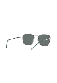 Ray-Ban okulary przeciwsłoneczne męskie kolor srebrny. Kształt: prostokątne. Kolor: srebrny #2