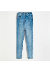 Reserved - Jeansy slim z wysokim stanem - Niebieski. Stan: podwyższony. Kolor: niebieski