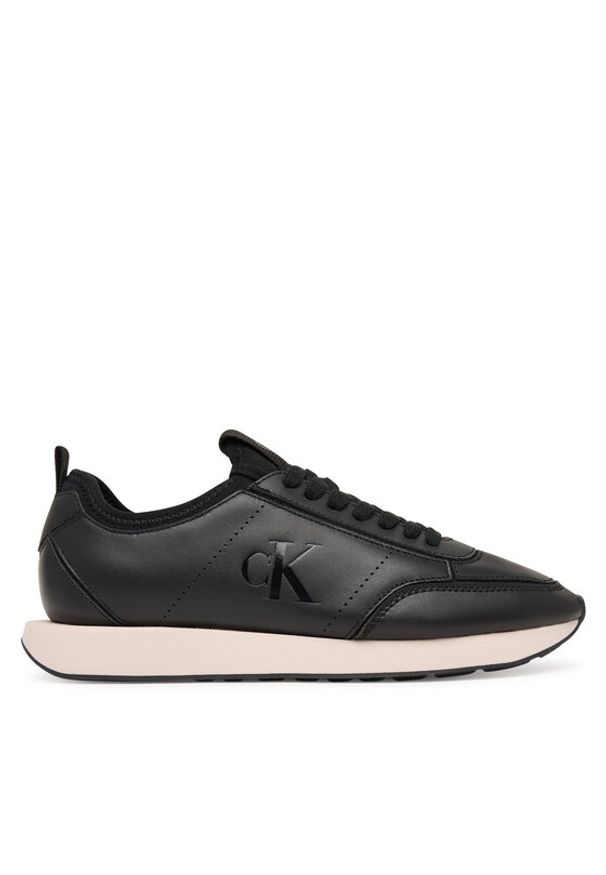 Calvin Klein Sneakersy Retro Runner Sock Panl Lth Neo HW0HW03118 Czarny. Kolor: czarny. Materiał: skóra