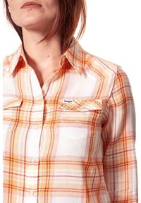 Wrangler - KOSZULA WRANGLER WESTERN APRICOT NECTAR W5240LU65 112129350. Wzór: kratka #10