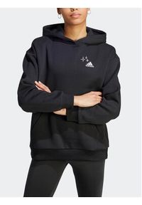 Adidas - adidas Bluza IJ8740 Czarny Loose Fit. Kolor: czarny. Materiał: bawełna #4