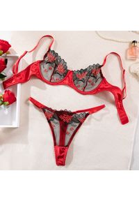 Intica - Komplet bielizny z haftem kwiatowym na romantyczne okazje Mounah. Kolor: wielokolorowy. Materiał: materiał. Wzór: kwiaty, haft #1