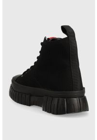 Love Moschino trampki damskie kolor czarny JA15605G1HIY100B. Nosek buta: okrągły. Zapięcie: sznurówki. Kolor: czarny. Materiał: guma. Obcas: na platformie. Styl: klasyczny #3