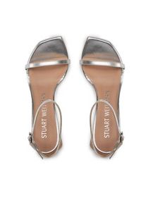 Stuart Weitzman Sandały Nudistcurve 100 Sanda SA178 Srebrny. Kolor: srebrny. Materiał: skóra #3