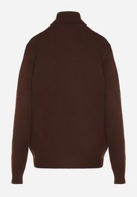 Born2be - Brązowy Casualowy Golf z Wełną o Prostym Kroju Reiselia. Okazja: na co dzień. Typ kołnierza: golf. Kolor: brązowy. Materiał: wełna. Styl: casual #3