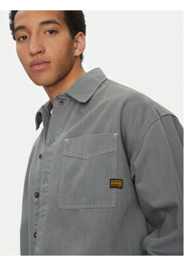 G-Star RAW - G-Star Raw Koszula D23007-D300 H116 Szary Boxy Fit. Kolor: szary. Materiał: bawełna