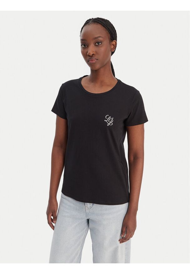 Liu Jo Sport T-Shirt TA6056 JS923 Czarny Regular Fit. Kolor: czarny. Materiał: bawełna. Styl: sportowy