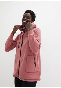 bonprix - Bluza rozpinana z polaru, z kieszeniami z zamkiem. Kolor: fioletowy. Materiał: polar. Długość: długie #1
