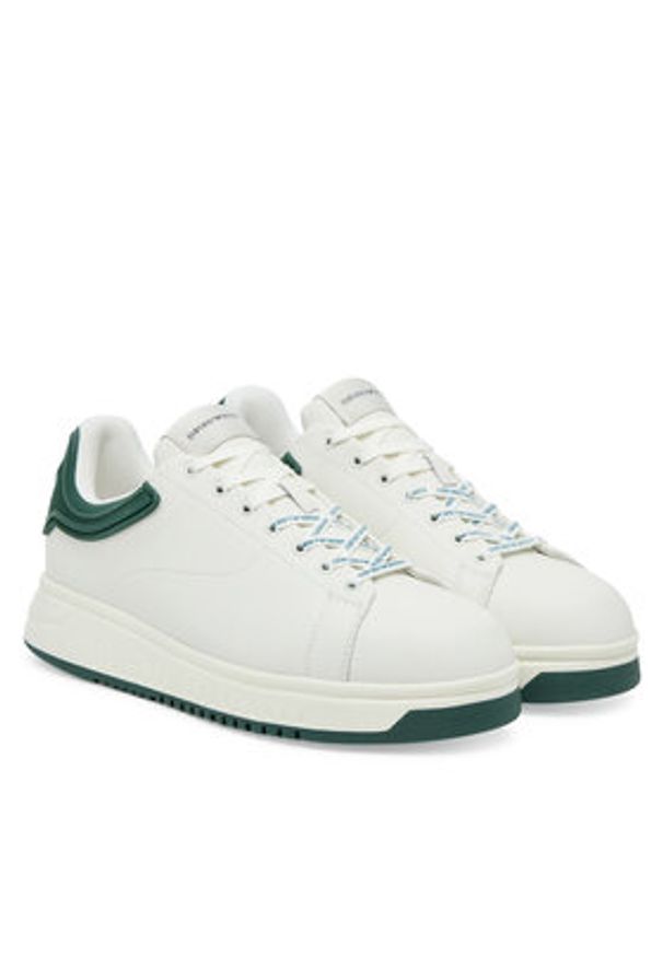 Emporio Armani Sneakersy EM003663 AF18212 M0095 Biały. Kolor: biały. Materiał: skóra