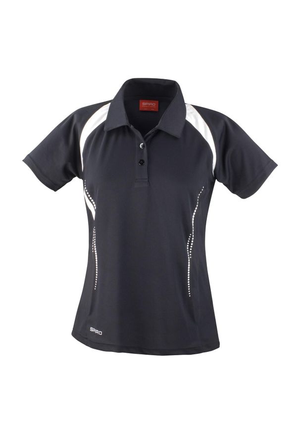 SPIRO - Damska Koszulka Polo Team Spirit. Typ kołnierza: polo. Kolor: czarny, wielokolorowy, biały