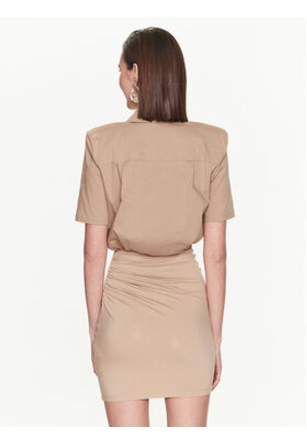 Patrizia Pepe Sukienka codzienna 8A1055/J013-B752 Beżowy Regular Fit. Okazja: na co dzień. Kolor: beżowy. Materiał: wiskoza. Typ sukienki: proste. Styl: casual