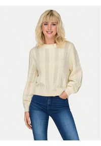 only - ONLY Sweter Rubina 15317515 Beżowy Regular Fit. Kolor: beżowy. Materiał: syntetyk