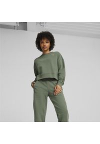 Dres Puma Loungewear Suit Tr, Kobiety. Kolor: zielony. Materiał: dresówka