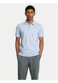 Selected Homme Polo 16095851 Błękitny Slim Fit. Typ kołnierza: polo. Kolor: niebieski. Materiał: bawełna