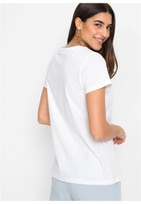 Shirt z nadrukiem bonprix biały z nadrukiem. Kolor: biały. Wzór: nadruk #2
