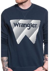 Wrangler - WRANGLER CREW SWEAT NAVY W6M3HA114. Kolor: niebieski