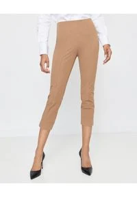 SEDUCTIVE - Kamelowe spodnie modelujące. Kolor: brązowy. Materiał: materiał. Wzór: gładki. Styl: klasyczny, elegancki #1
