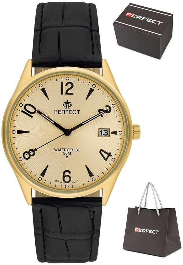 Zegarek Perfect C141T-08 męski klasyczny czytelny z datownikiem .. Styl: klasyczny