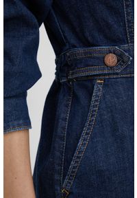 Pepe Jeans sukienka jeansowa LAYA kolor granatowy mini rozkloszowana. Kolor: niebieski. Typ sukienki: rozkloszowane. Długość: mini #4