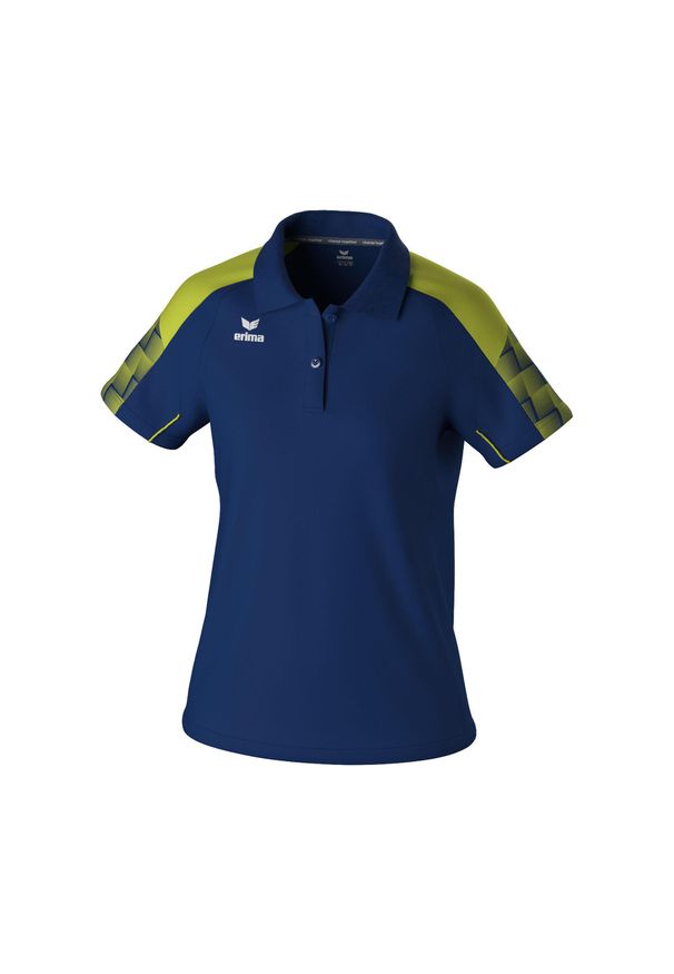 ERIMA - Damska koszulka polo Erima Evo Star. Typ kołnierza: polo. Kolor: niebieski, wielokolorowy, zielony. Długość rękawa: raglanowy rękaw. Sport: piłka nożna
