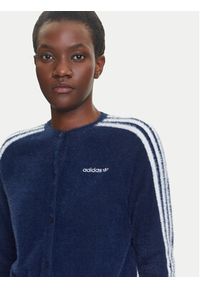 Adidas - adidas Kardigan Fluffy JW3644 Granatowy Regular Fit. Kolor: niebieski. Materiał: syntetyk