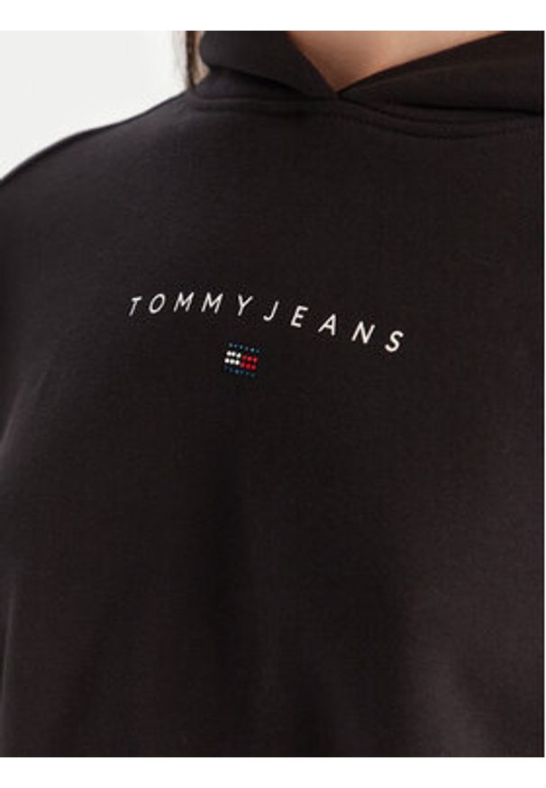 Tommy Jeans Bluza Bling Linear DW0DW21607 Czarny Regular Fit. Kolor: czarny. Materiał: bawełna