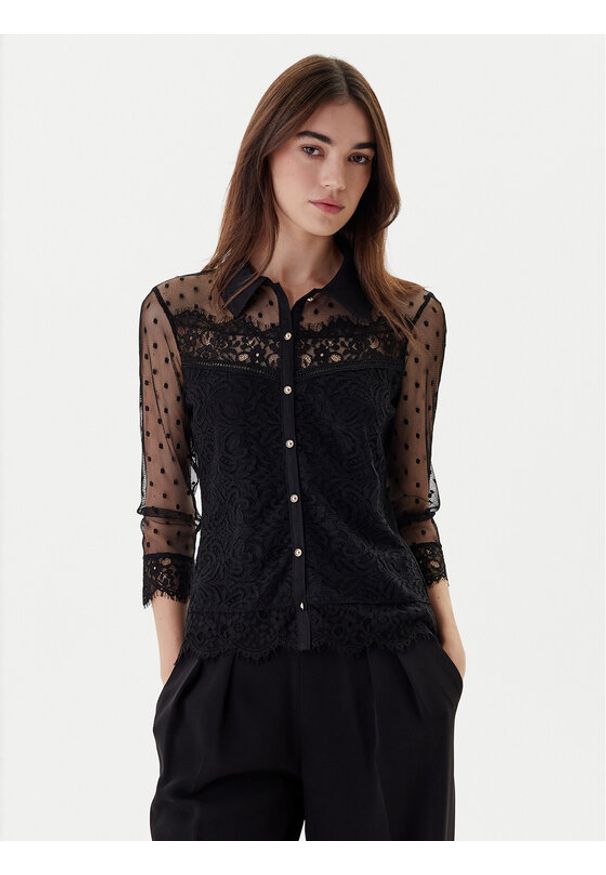 Morgan Bluzka 252-TEREZA Czarny Slim Fit. Kolor: czarny. Materiał: syntetyk