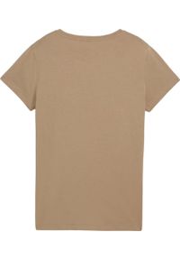 Koszulka sportowa damska Puma Script Tee. Kolor: beżowy. Długość rękawa: krótki rękaw. Długość: krótkie