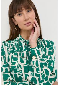 Elisabetta Franchi sukienka kolor zielony mini prosta. Okazja: na co dzień. Kolor: zielony. Długość rękawa: długi rękaw. Typ sukienki: proste. Styl: casual. Długość: mini #7