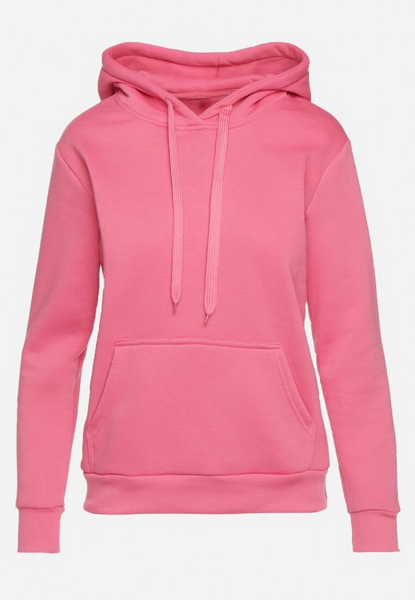 Born2be - Różowa Bluza z Kapturem Kasseia. Typ kołnierza: kaptur. Kolor: różowy. Materiał: polar, dzianina. Styl: klasyczny