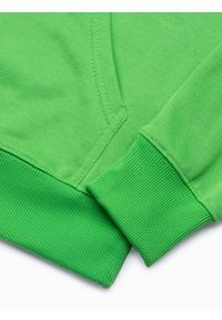 Ombre Clothing - Bluza męska w mocnych kolorach - zielona V2 B1351 - XXL. Typ kołnierza: kaptur. Kolor: zielony. Materiał: bawełna, poliester. Wzór: nadruk #3