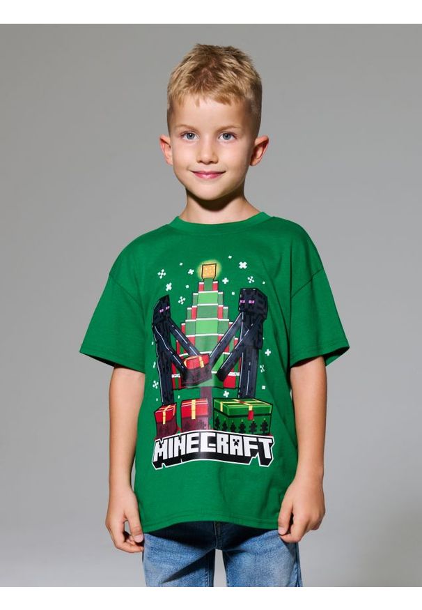 Sinsay - Koszulka Minecraft - zielony. Kolor: zielony