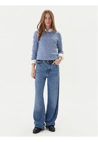 TOMMY HILFIGER - Tommy Hilfiger Sweter WW0WW43586 Błękitny Regular Fit. Kolor: niebieski. Materiał: wełna #3