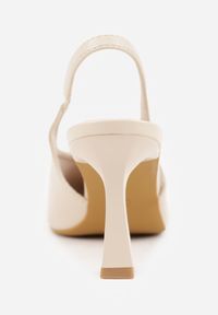 Renee - Beżowe Czółenka Sandały Vices na Szpilce Slingback Kolliva. Okazja: na co dzień, na spotkanie biznesowe. Kolor: beżowy. Obcas: na szpilce. Styl: casual, biznesowy, elegancki #4