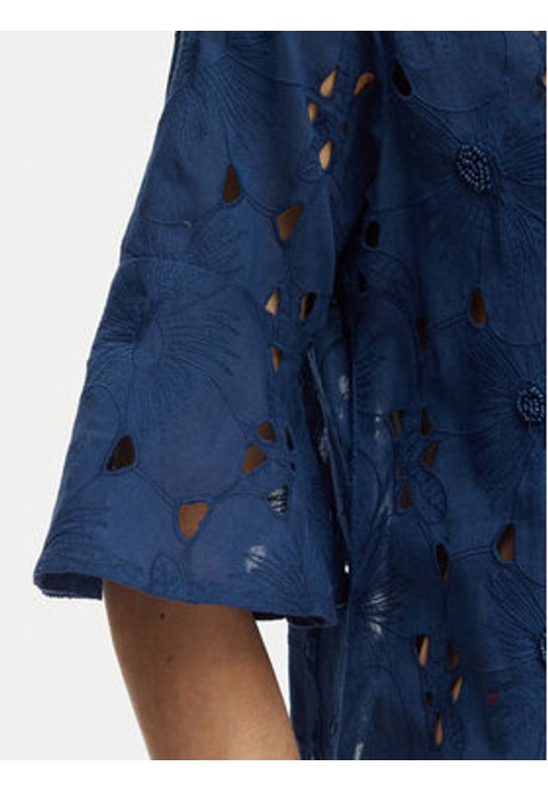 Iconique Sukienka letnia Romina IC26-003 Niebieski Relaxed Fit. Kolor: niebieski. Materiał: bawełna. Sezon: lato