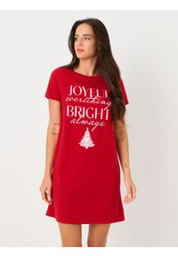 Sinsay - Świąteczna koszula nocna z choinką - czerwony. Kolor: czerwony #1