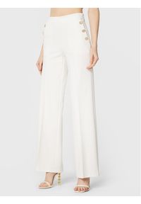 TwinSet - TWINSET Spodnie materiałowe 231TP2182 Biały Relaxed Fit. Kolor: biały. Materiał: materiał, wiskoza