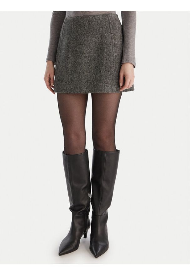 MAX&Co. Spódnica mini Ozone 2526106104200 Szary Regular Fit. Kolor: szary. Materiał: wełna