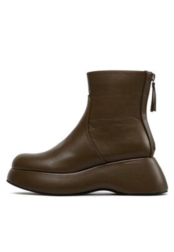 DeeZee Botki ZALY8813-8 Zielony. Kolor: zielony. Materiał: skóra